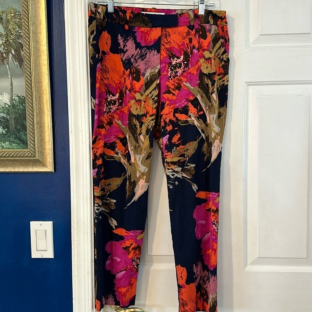 Women’s Trina Turk Floral Rayon Blend Ankle Pants Size 10
